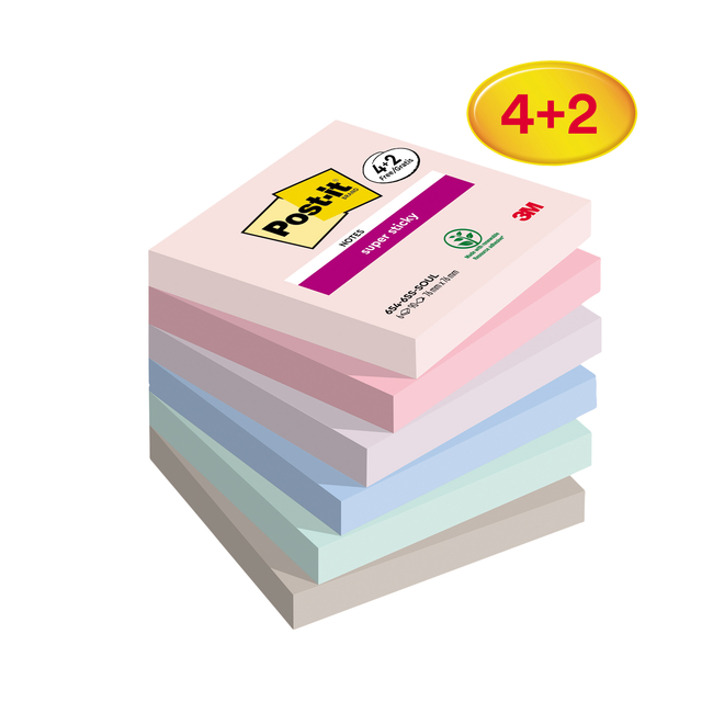 Post-it® Super Sticky Notes Soul 4+2 gratuits