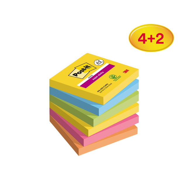 Post-it® Super Sticky Notes Carnaval 4+2 gratis