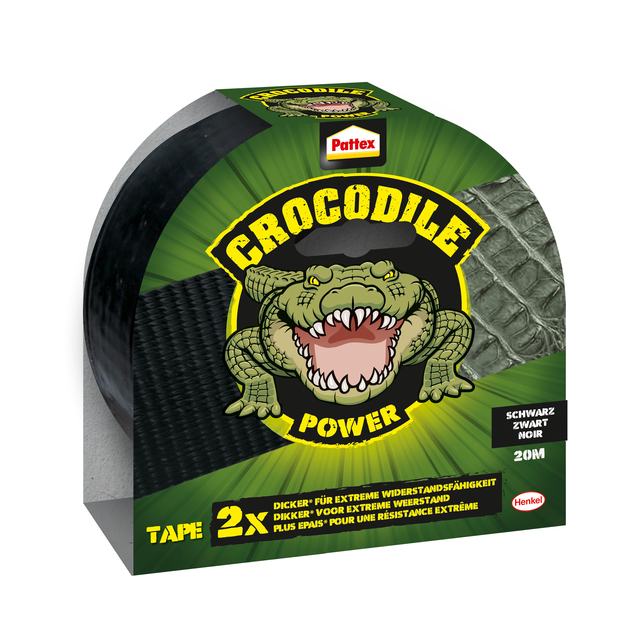 Ruban adhésif Pattex Crocodile Power Tape 50mmx20m noir