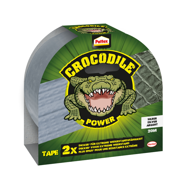 Ruban adhésif Pattex Crocodile Power Tape 50mmx20m argent
