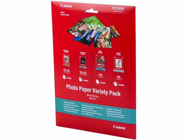 VP101 CANON PHOTO PAPER A4+10x15cm 0775B079 variety pack