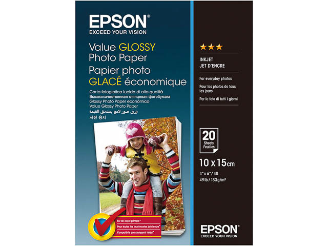 C13S400037 EPSON PHOTO PAPER 10x15cm 20sheets 183gr glossy