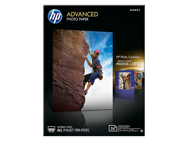 Q8696A HP ADVANCED PHOTO PAPER 13x18cm 25sheets 250gr glossy