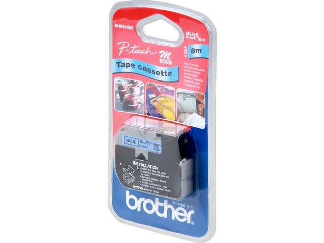 MK521BZ BROTHER PTOUCH 9mm BLUE-BLACK tape 8m non-laminated