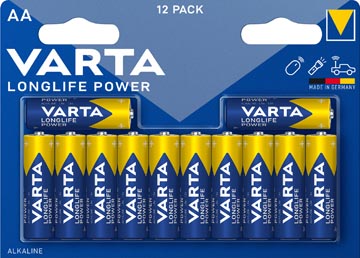 Varta batterij Longlife Power AA, blister van 12 stuks