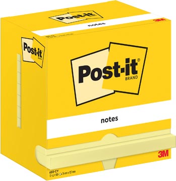 Post-It Notes, 100 vel, ft 76 x 127 mm, geel, pak van 12 blokken