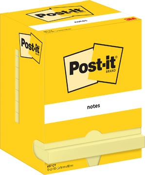 Post-It Notes, 100 vel, ft 76 x 102 mm, geel, pak van 12 blokken