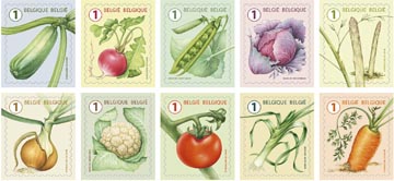 Bpost timbre national, légumes, blister de 50 pièces, non prior
