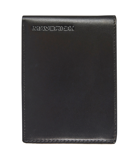 Portefeuille Maverick All Black avec compartiment monnaie RFID cuir noir