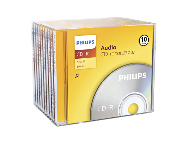 CD-R Philips 80Min Audio boîte JC 10 pièces