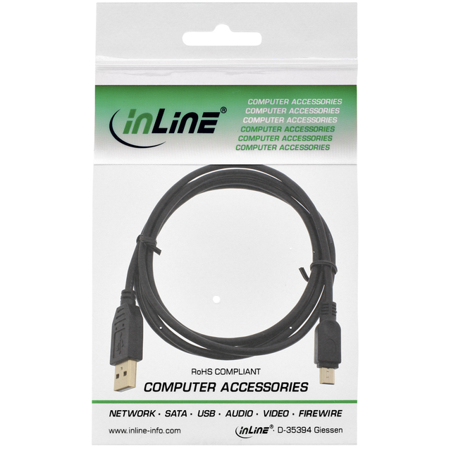 Câble inLine USB-A USB mini-B 2.0M 5 broches 2m noir