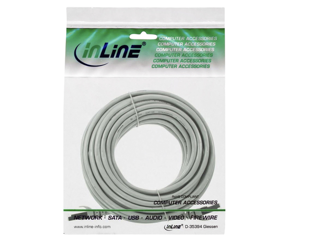 Câble inLine Cat 5e U/UTP 10m gris