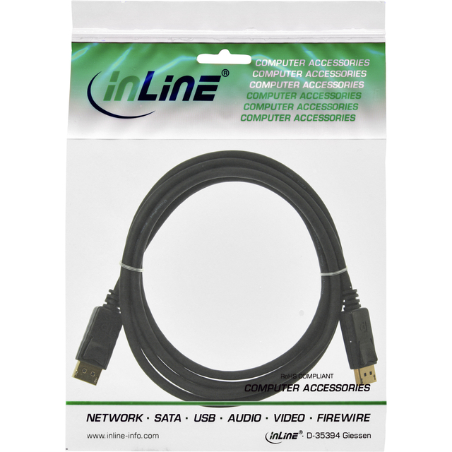 Câble inLine displayport 4K60HZ M-M 3m noir
