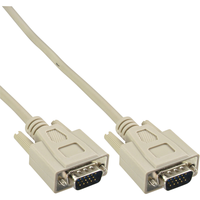Câble inLine S VGA 15HD Mâle-Mâle 2m beige/gris