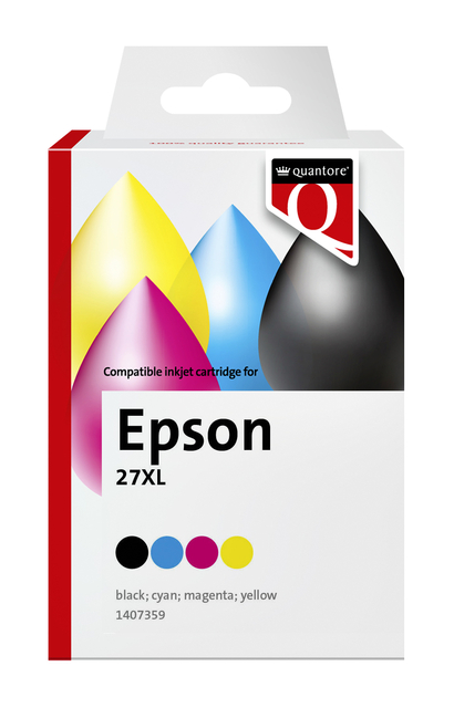 Cartouche d'encre Quantore alternative pour Epson 27XL noir-  3 couleurs