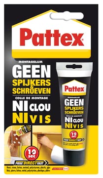 Pattex montagelijm Geen Spijkers & Schroeven, tube van 50 g, op blister
