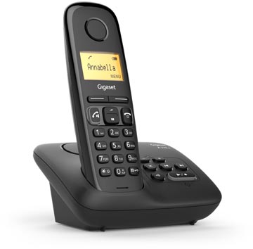 Gigaset A270A téléphone DECT sans fil avec répondeur intégré, noir