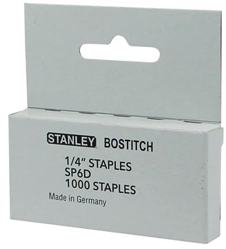 Bostitch Agrafes pour T10, 6 mm, boîte de 1.000 agrafes