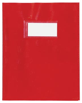 Schriftomslag, ft 16,5 x 21 cm, uit plastiek van 120 micron, rood