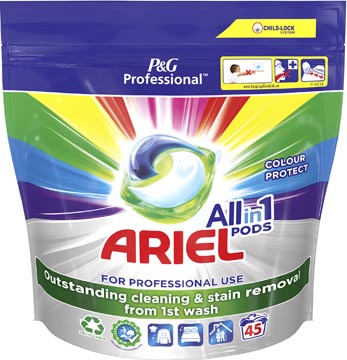 Ariel Professional wasmiddel All-in-1 Color, pak van 45 capsules