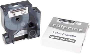 Rillprint ruban D1 compatible pour Dymo 45013, 12 mm, noir sur blanc