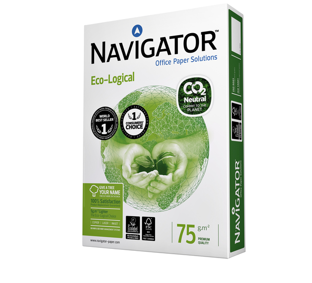 Papier copieur Navigator Eco-Logical CO2 A4 75g blanc 500 feuilles