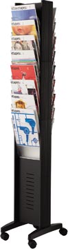Paperflow présentoir mobile, double face, 16 cases, noir
