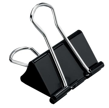 Pergamy clip foldback, 41 mm, noir, boîte de 12 pièces