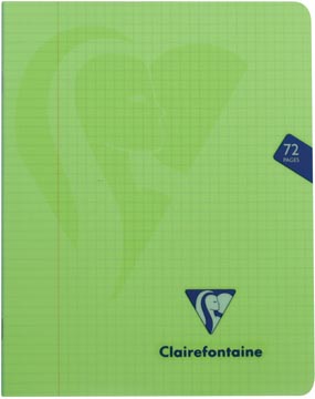 Clairefontaine cahier mimesys pour ft A5, 72 pages, couverture en PP, quadrillé 5 mm, couleurs assorties