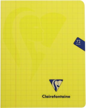 Clairefontaine schrift mimesys voor ft A5, 72 bladzijden, kaft in PP, geruit 10 mm, geassorteerde kleuren