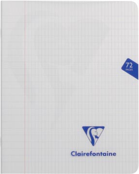 Clairefontaine schrift mimesys voor ft A5, 72 bladzijden, kaft in PP, geruit 4 x 8, geassorteerde kleuren