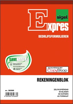 Sigel Expres rekeningblokken, ft A5, Nederlands, dupli (50 x 2 vel)