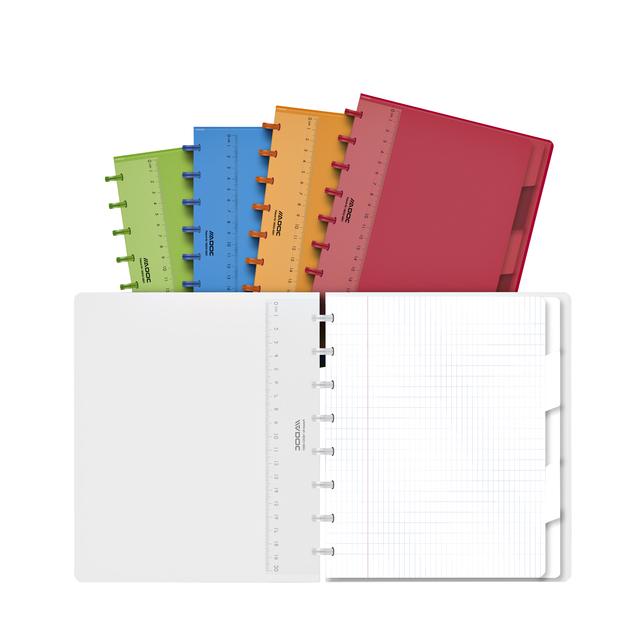 Cahier Adoc Colorlines A5 carreau 4x8mm 144 pages 90g PP assorti