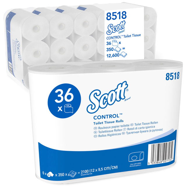 Papier toilette Scott Control 8518 3 épaisseurs 350 feuilles blanc