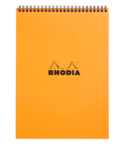 Schrijfblok Rhodia A4 lijn 80 vel 80gr spiraal oranje
