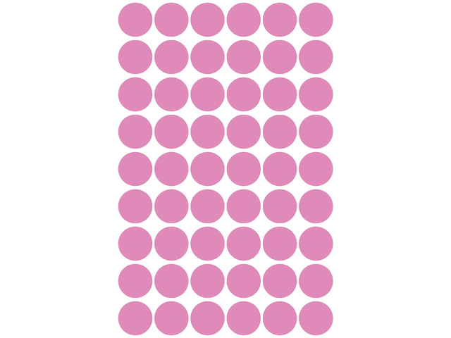 Etiket Zweckform 12mm rond blister 5 vel a 54 et roze