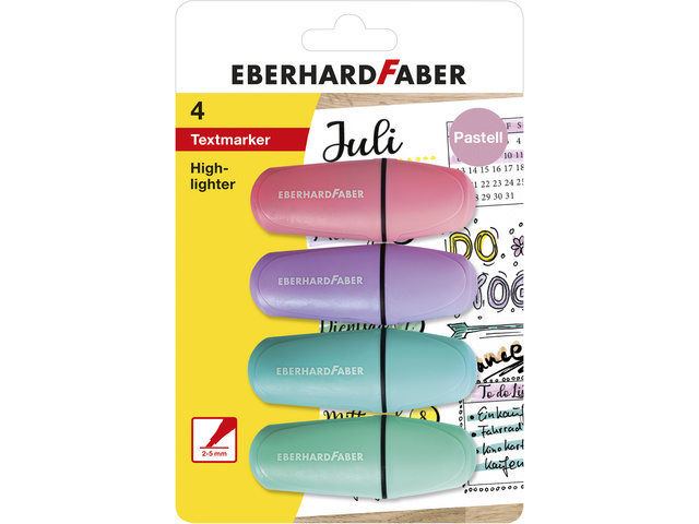Markeerstift Eberhard Faber mini pastel 4st op kaart