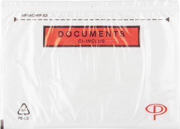 Pergamy pochettes d'expédition document ci-inclus transparent, ft C6: 165 x 115 mm, boîte de 100 pièces