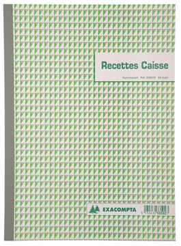 Exacompta recettes caisse, ft A4, français, dupli (50 x 2 feuilles)