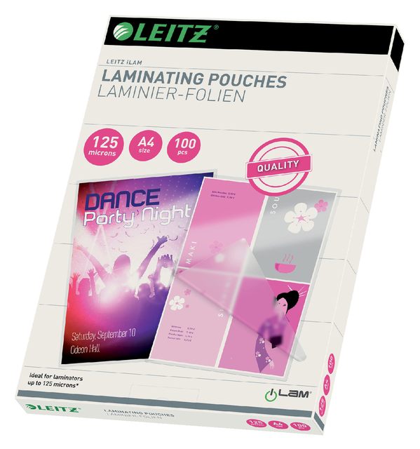 Pochette de plastification Leitz A4 2x125micron 100pcs