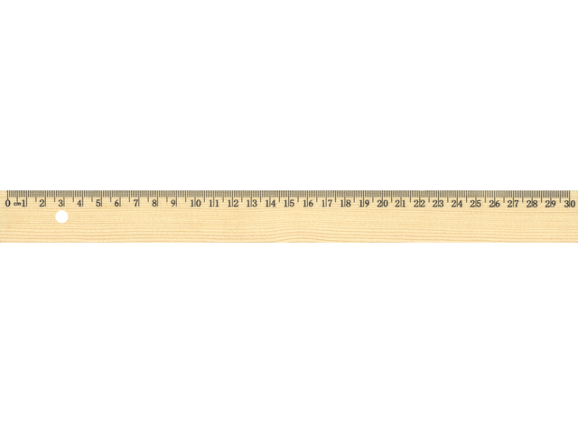 Liniaal Westcott 30cm hout met metaalinleg