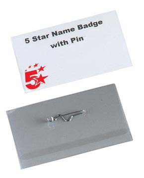 STAR badge avec épingle ft 40 x 75 mm, boîte de 100 pièces