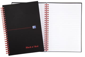 Oxford BLACK N' RED spiraalblok kunststof, 140 bladzijden ft A5, gelijnd