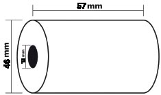 Exacompta thermische rekenrol ft 57 mm, diameter +-46 mm, asgat 12 mm, lengte 24 meter, pak van 5 rol