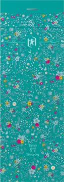 Oxford Floral softcover notitieblok, ft 7,4 x 21 cm, 80 vel, gelijnd, 4 geassorteerde designs