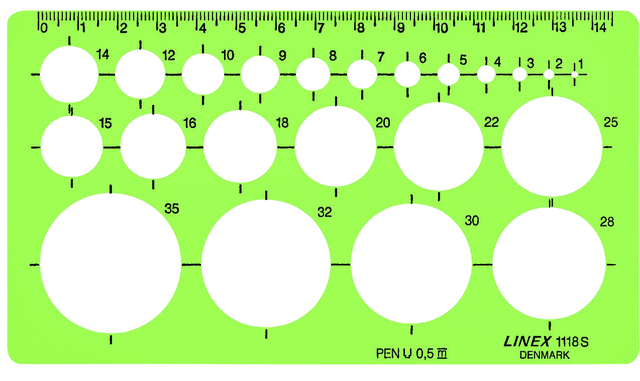 Gabarit de Cercles Linex 1118S 22 1-35mm Plots anti-tache