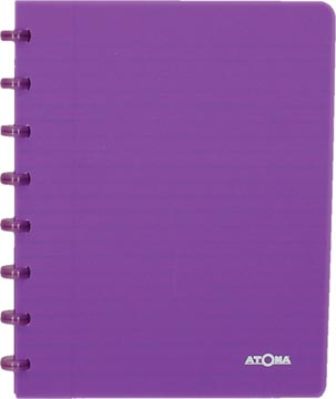 Atoma Trendy cahier, ft A5, 144 pages, quadrillé 5 mm, transparant paars
