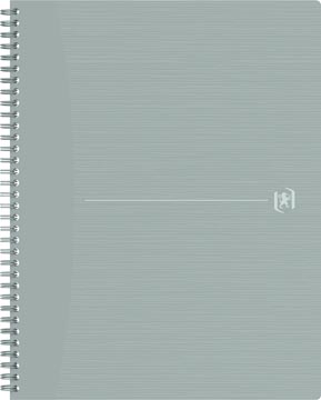 Oxford Origin spiraalschrift, ft A4+, 140 bladzijden, geruit 5 mm, grijs