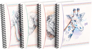 Oxford Boho Spirit cahier spiralé, ft A5, 120 pages, quadrillé 5 mm, couleurs assorties