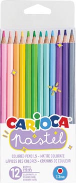 Carioca kleurpotloden Pastel, 12 stuks in een kartonnen etui